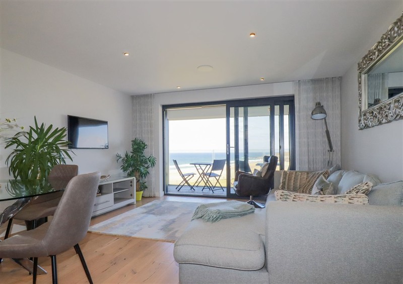 The living area at Beach View Fistral, Newquay