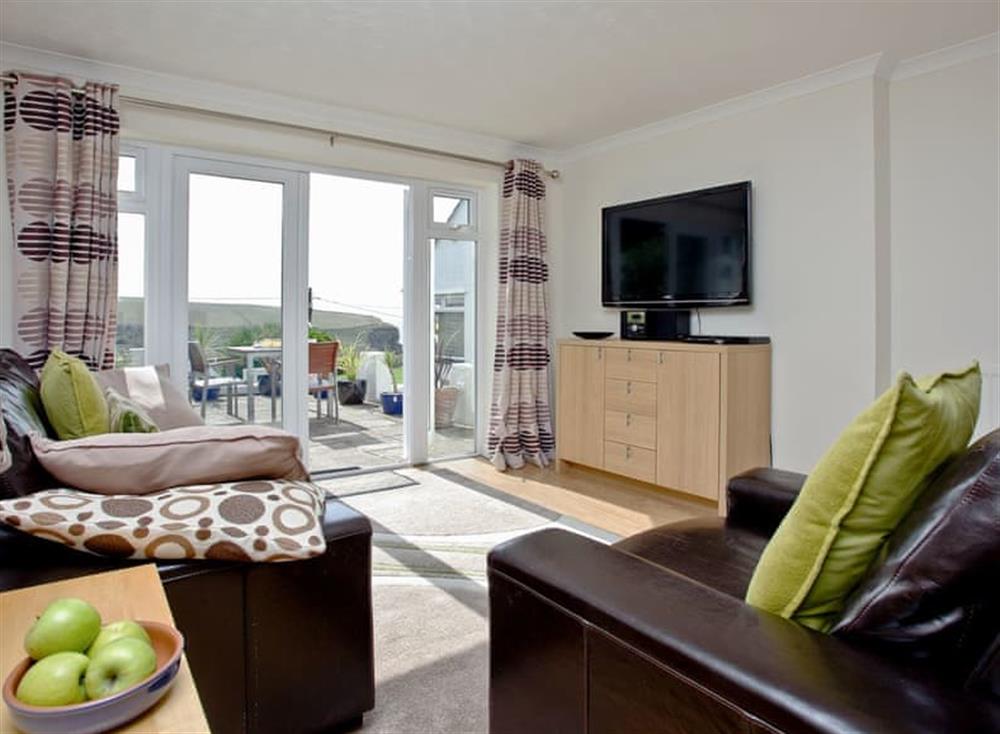 Living room at Beach View in , Mawgan Porth