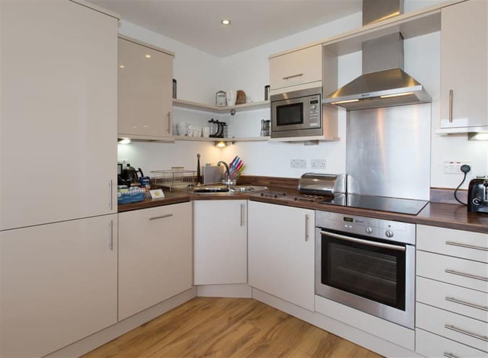Kitchen at Beach View, Ocean 1 in North Cornwall, Newquay