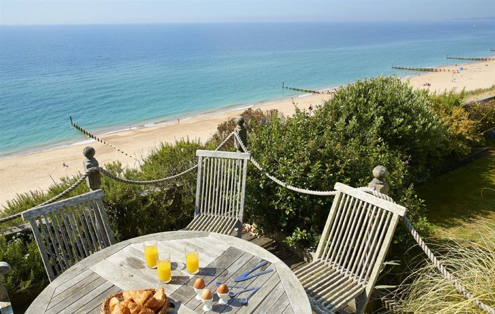 Enjoy breakfasting on the top floor garden with stunning views at Beach View, Southbourne