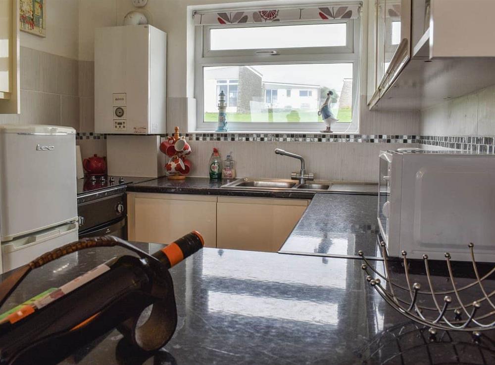 Kitchen area at Beach View in Widemouth Bay, Cornwall