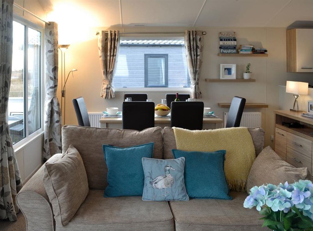 Living and dining areas at Beachcomber Lodge in Southerness, near Dalbeattie, Dumfriesshire