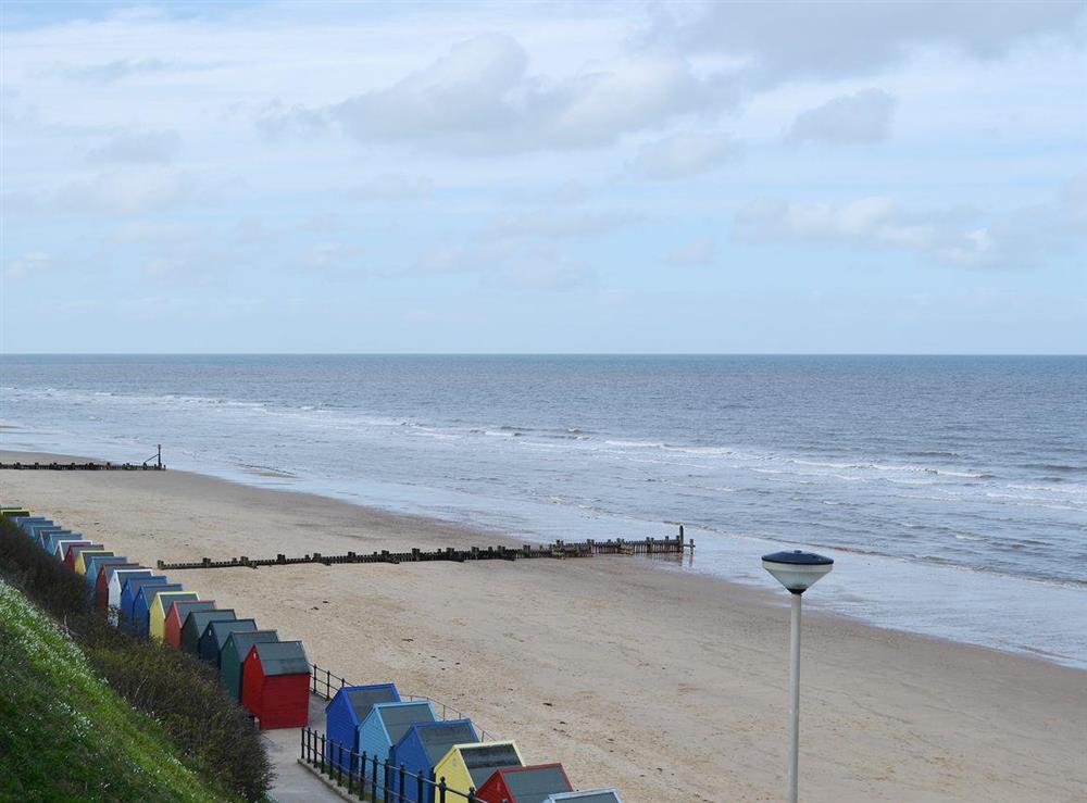 The golden sands of the local beach seems to go on for miles at Beachcomber in Mundesley, near North Walsham, Norfolk