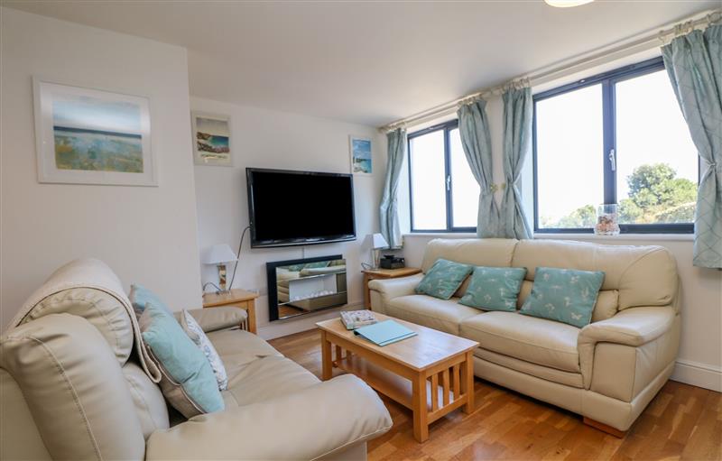 Enjoy the living room at Beachcomber, Porthcurno near Sennen