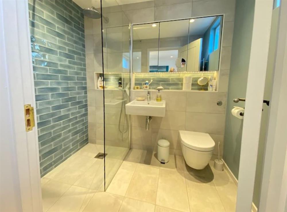 Shower room at Beachfront Annexe in Selsey, near Chichester, West Sussex