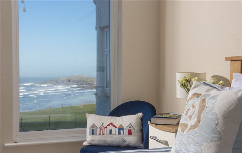One of the bedrooms at Beachside Fistral, Cornwall