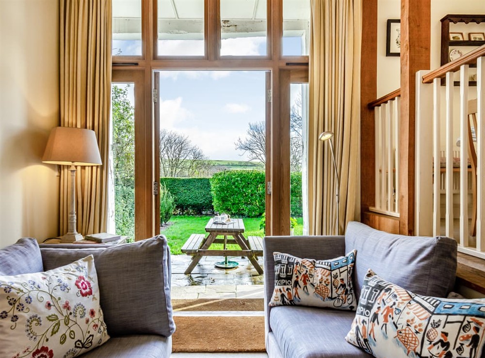 Living room at Beachy Barn in East Dean, East Sussex