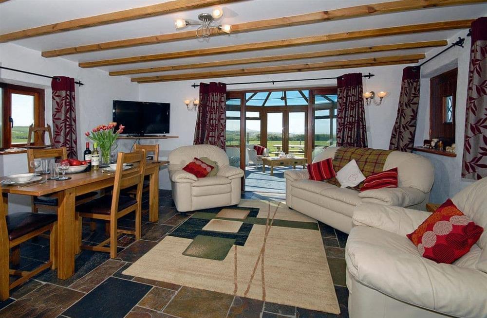 The living area at Beacon Cottage in Near Porthgain, Pembrokeshire, Dyfed