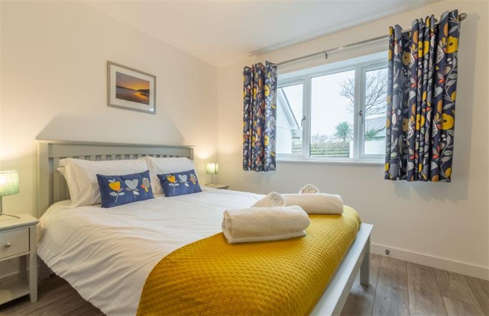 Bedroom one with 5’ king-size bed at Beacon View, St Agnes 