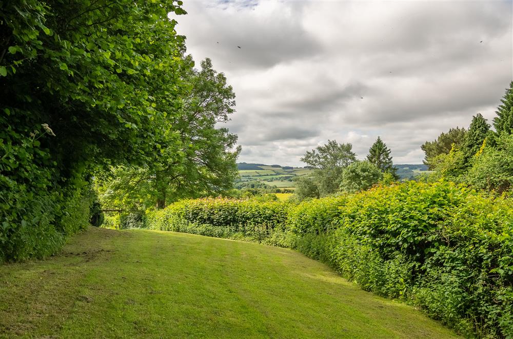 Far-reaching countryside views from the top garden  at Beadale Cottage, Ampleforth
