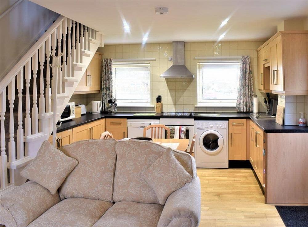 Open plan living space at Beadlin Cottage in Beadnell, Northumberland