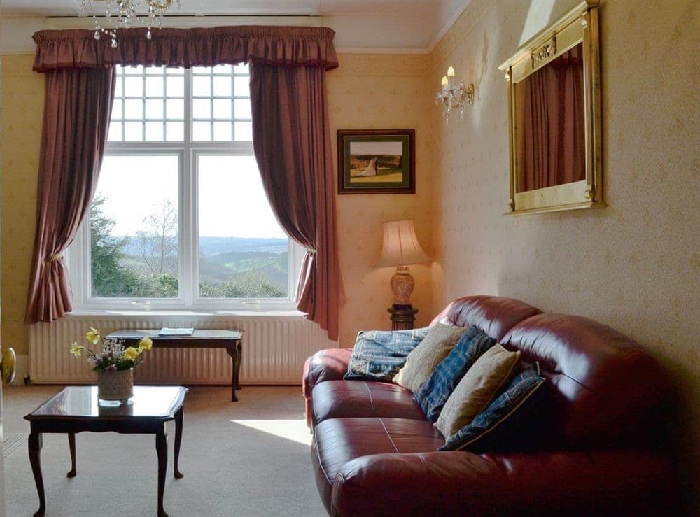 Cosy seating area at Beaford House in Beaford, near Winkleigh, Devon