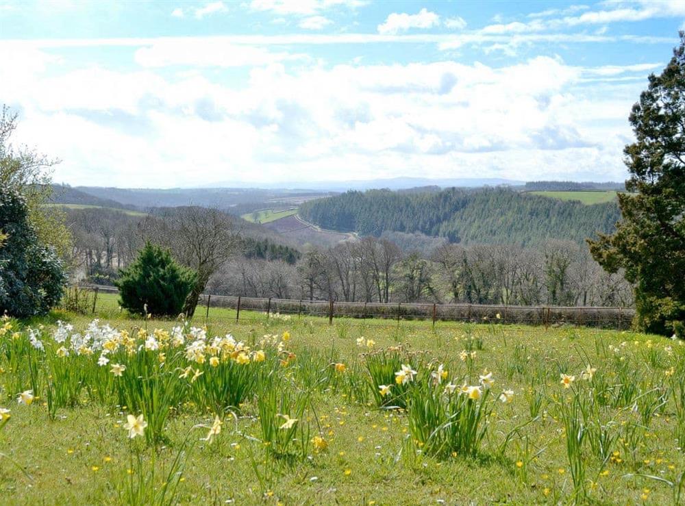 Fantastic views from the garden of the surrounding countryside at Beaford House in Beaford, near Winkleigh, Devon