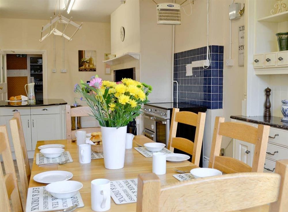 Well equipped kitchen, smaller dining area at Beaford House in Beaford, near Winkleigh, Devon