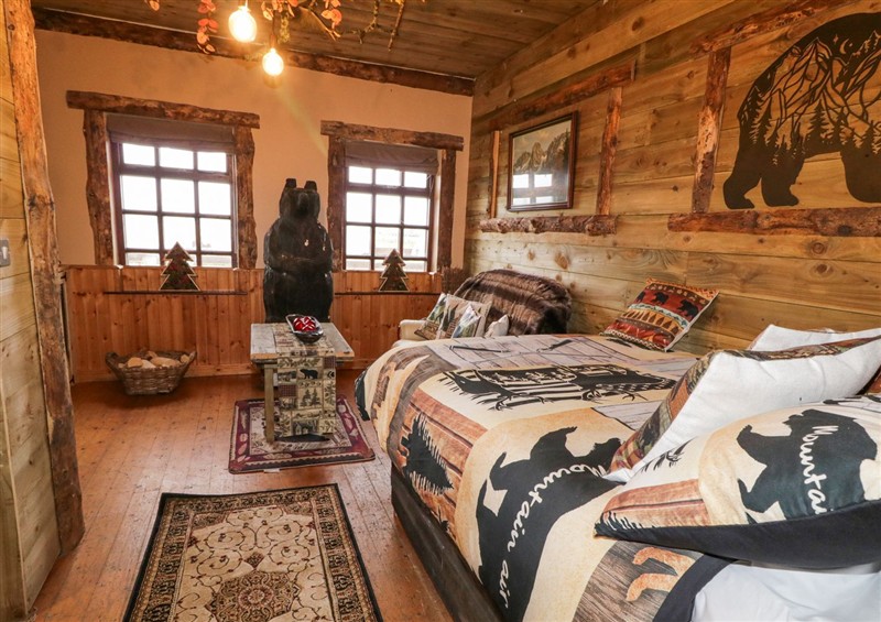 One of the bedrooms at Bear Claw Lodge, Castlerock