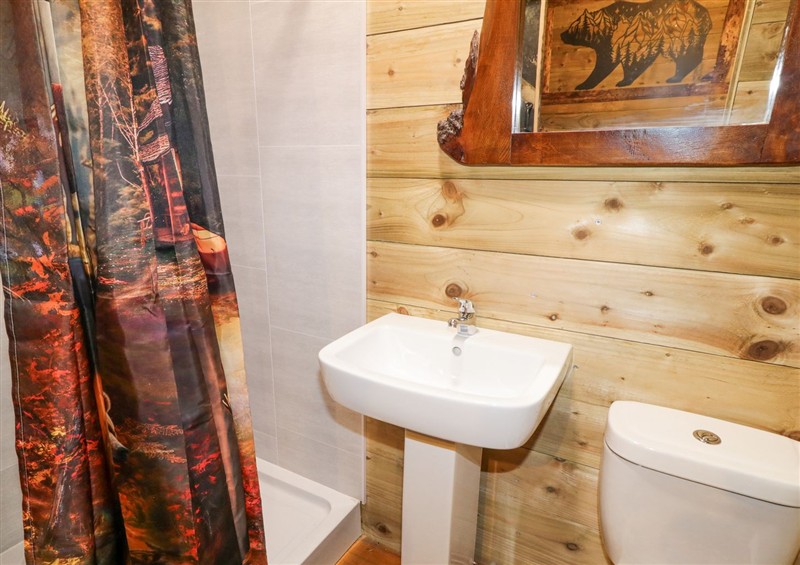 The bathroom at Bear Claw Lodge, Castlerock