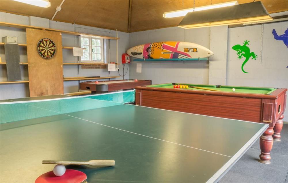 Bearwood House has a games room which contains a pool table, tennis table and darts board at Bearwood House, Pembridge