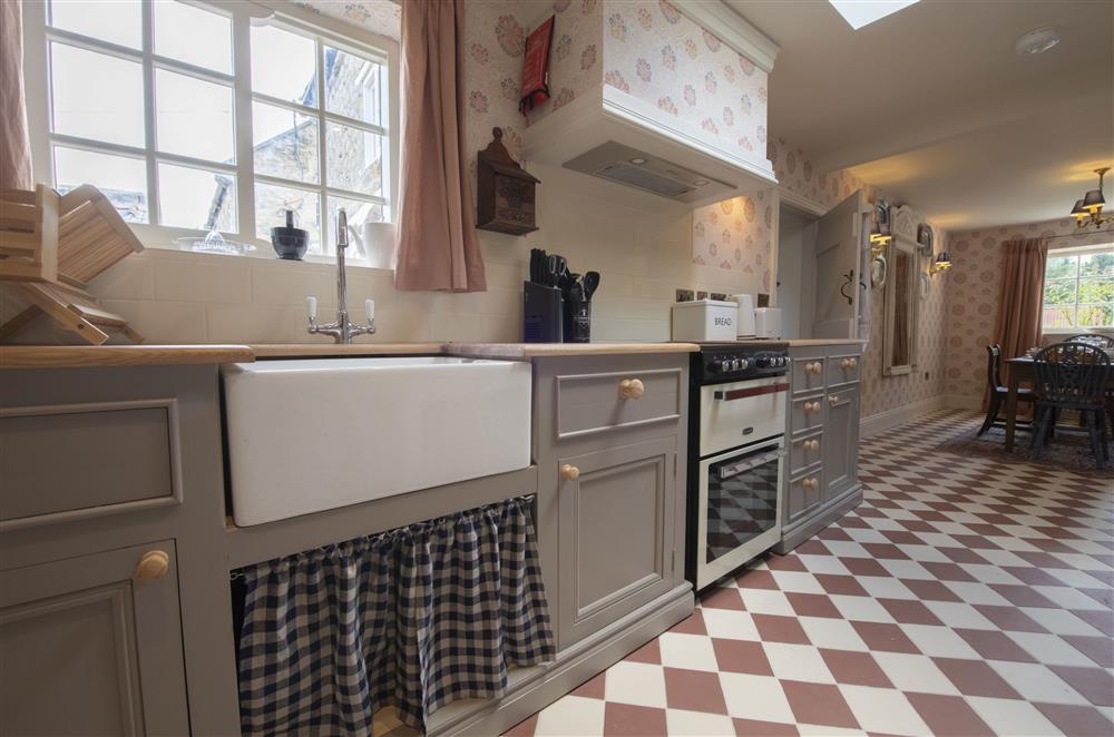 Well-equipped kitchen with butlers sink at Beau Repaire, Castle Howard, Coneysthorpe