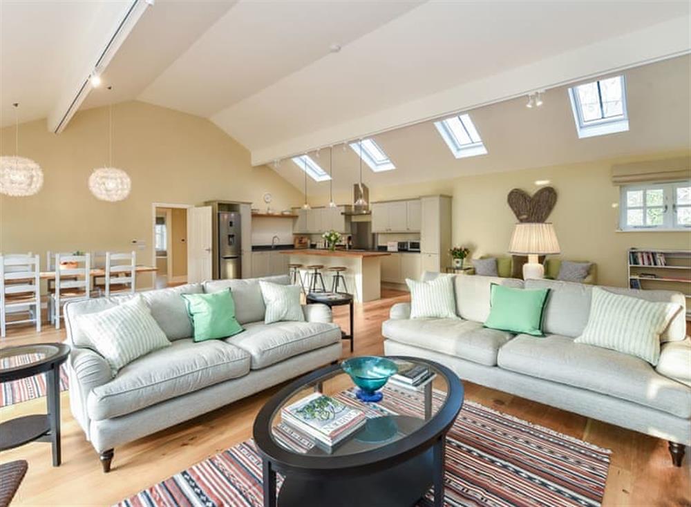 Open plan living space at Beaufort Dairy in West Burton, England