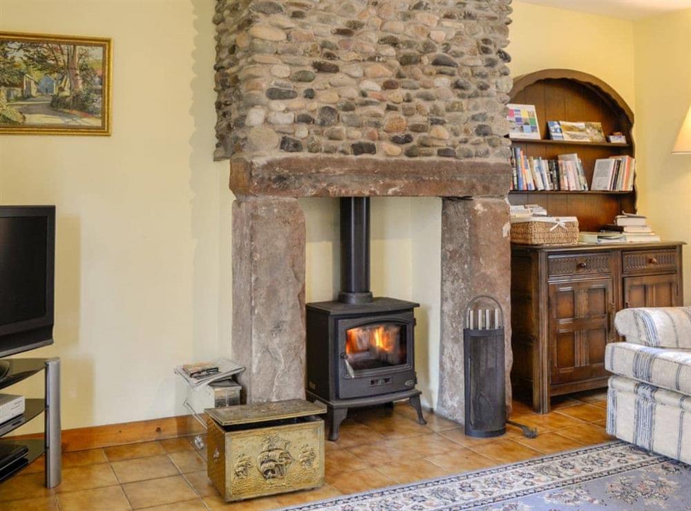 Cosy wood burner in the living room at Beck Cottage in Croasdale, near Ennerdale Lake, Cumbria