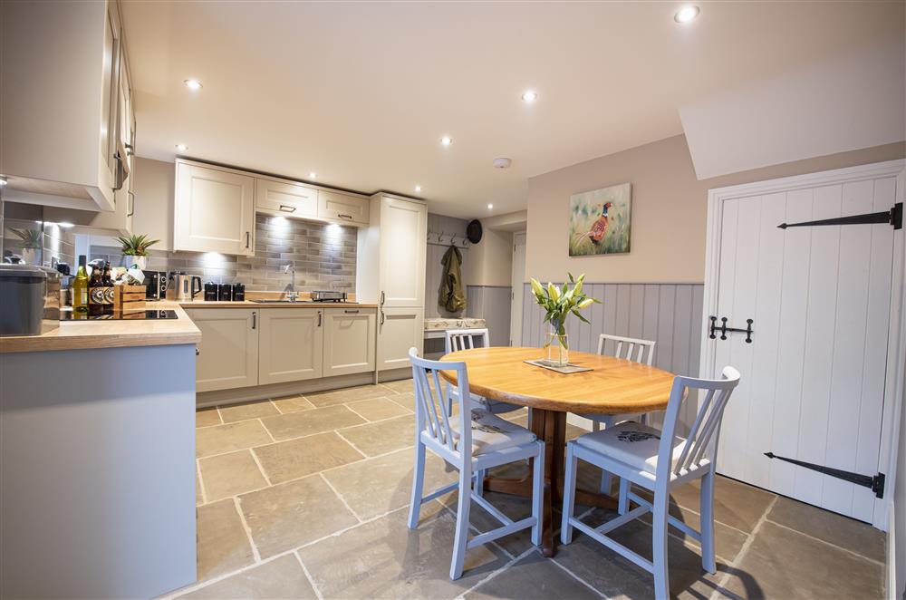 Ground floor:  The bespoke country kitchen with dining area at Beckside at Ribba Hall Farm, Nr Leyburn, North Yorkshire
