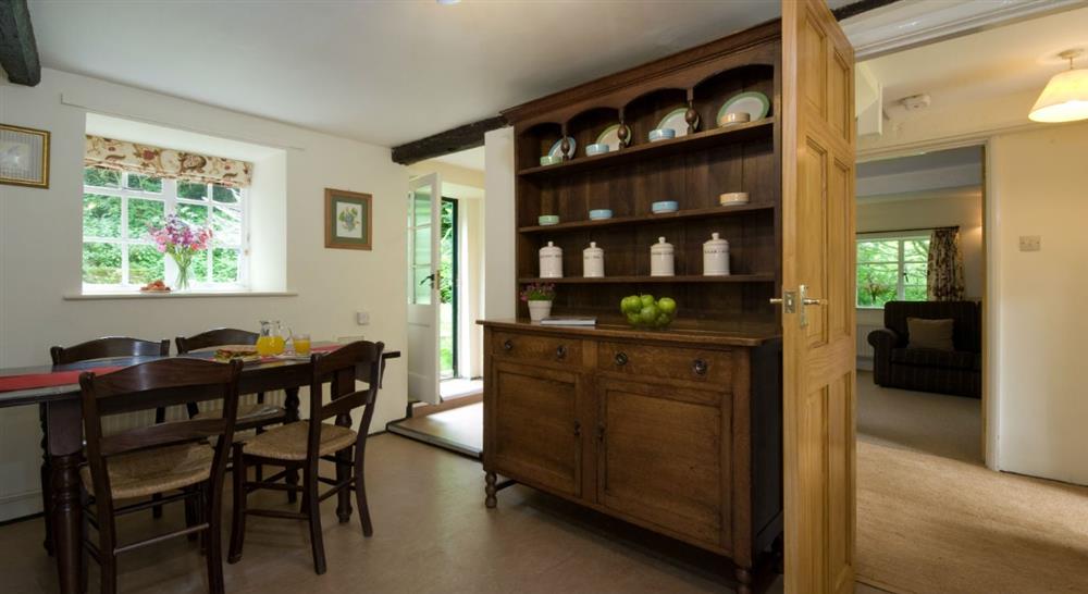 The kitchen and dining room at Beech Cottage in Bridport, Dorset