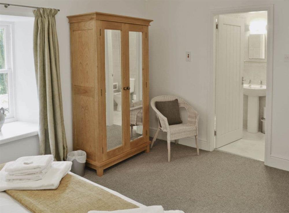 Double bedroom with en-suite shower room at Beech Cottage in Crawfordjohn, Nr Biggar, S. Lanarkshire., Great Britain