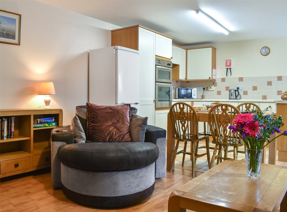 Open plan living space at Beech Cottage in Sneaton, near Whitby, North Yorkshire