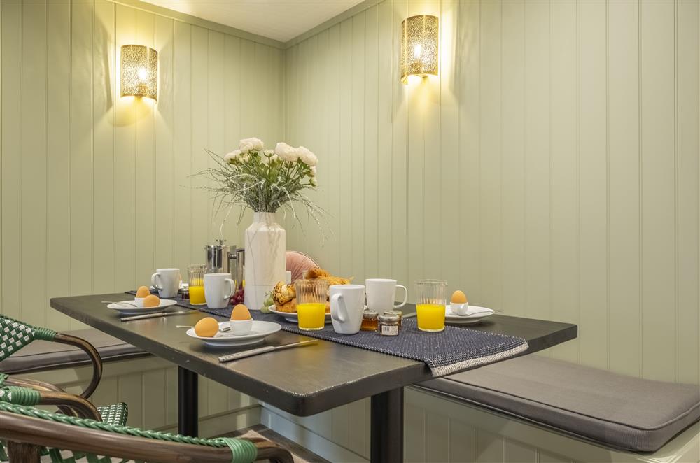 Enjoy a morning coffee in solitude at the breakfast table at Beech Farm Barns, Buxton