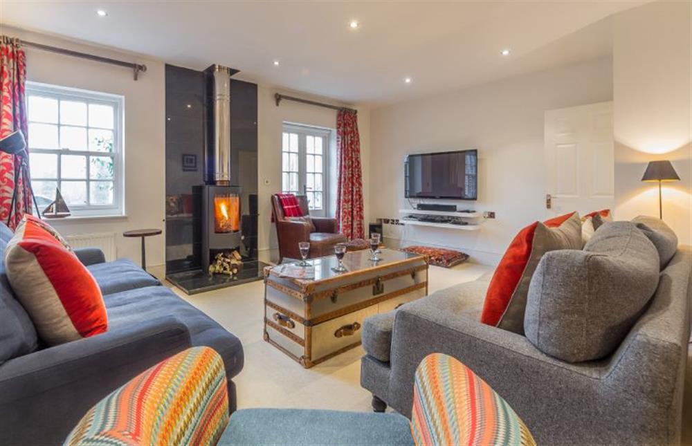 Ground floor: Contemporary wood burning stove in the sitting room