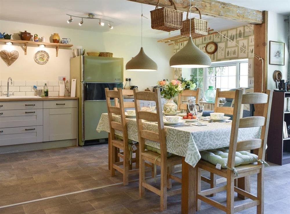Kitchen/diner at Beech Tree Cottage at Blackaton Manor Farm in Widecombe-in-the-Moor, Devon