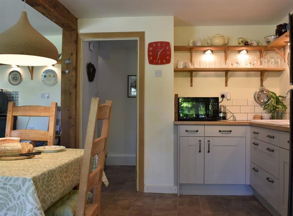 Kitchen at Beech Tree Cottage at Blackaton Manor Farm in Widecombe-in-the-Moor, Devon