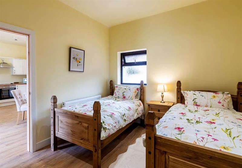 Twin beds in The Tack Room at Beech Tree Lakes Lodges in Hatfield Woodhouse, Nr. Doncaster
