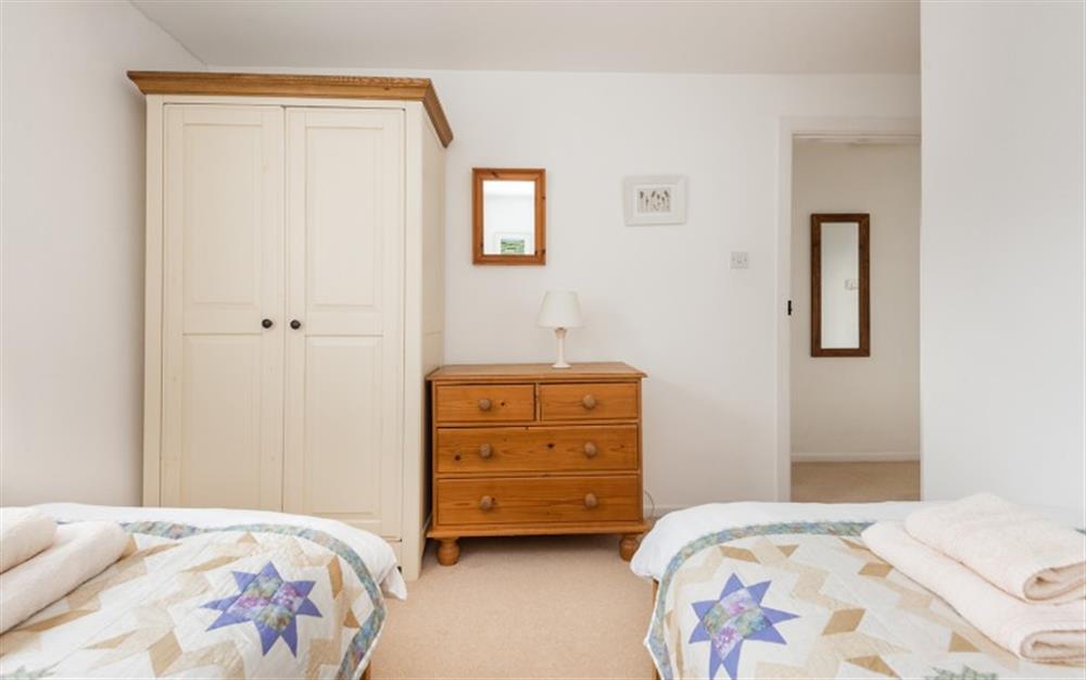 Another view of the second twin bedroom. at Beeches in Slapton