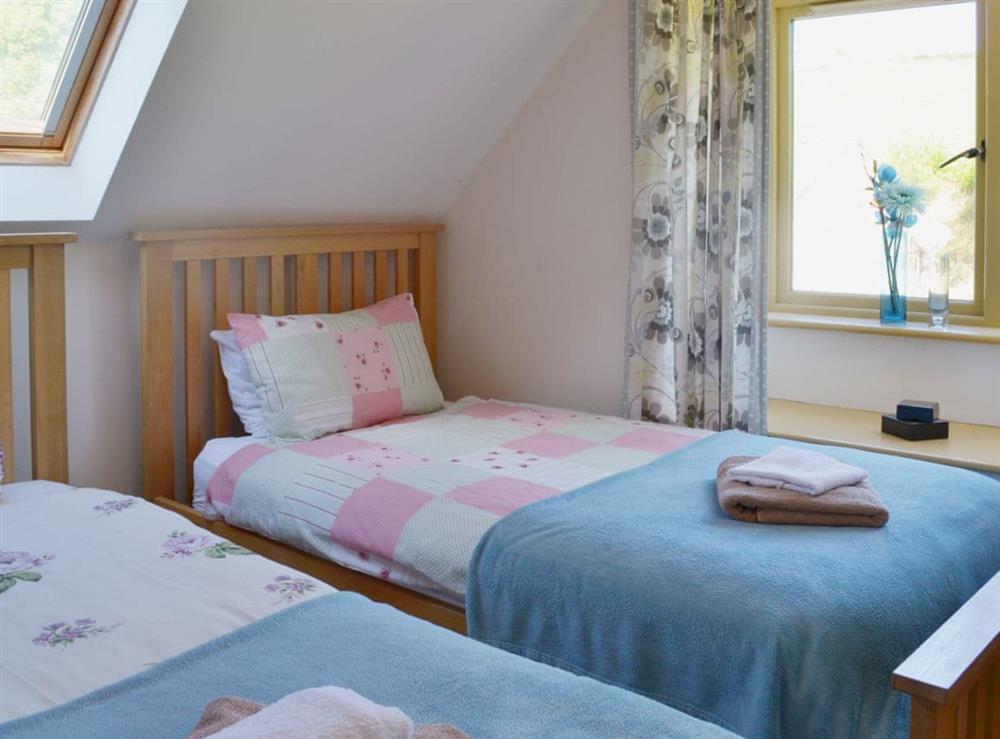 Cosy twin bedded room at Beer Farm in Waterrow, near Wiveliscombe, Somerset., Great Britain