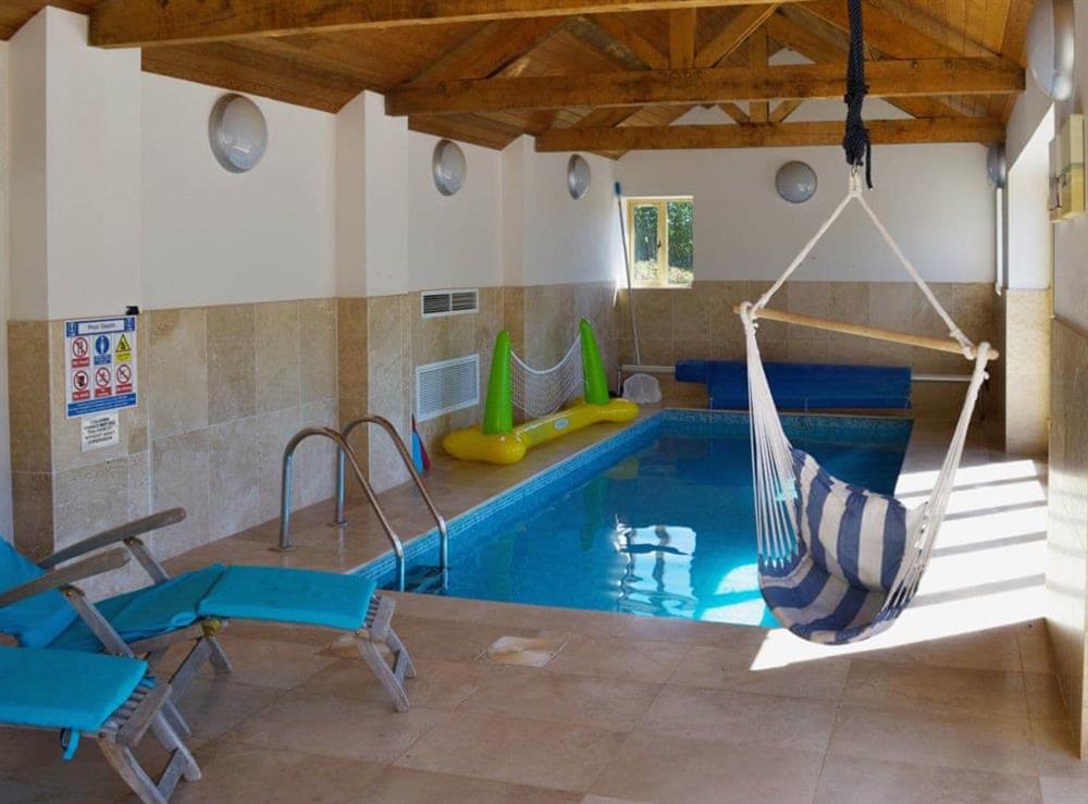 Indoor private heated swimming pool at Beer Farm in Waterrow, near Wiveliscombe, Somerset., Great Britain
