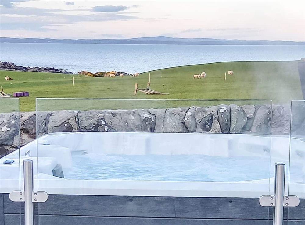 Hot tub at Bel-Mar in Whithorn, near Newton Stewart, Wigtownshire