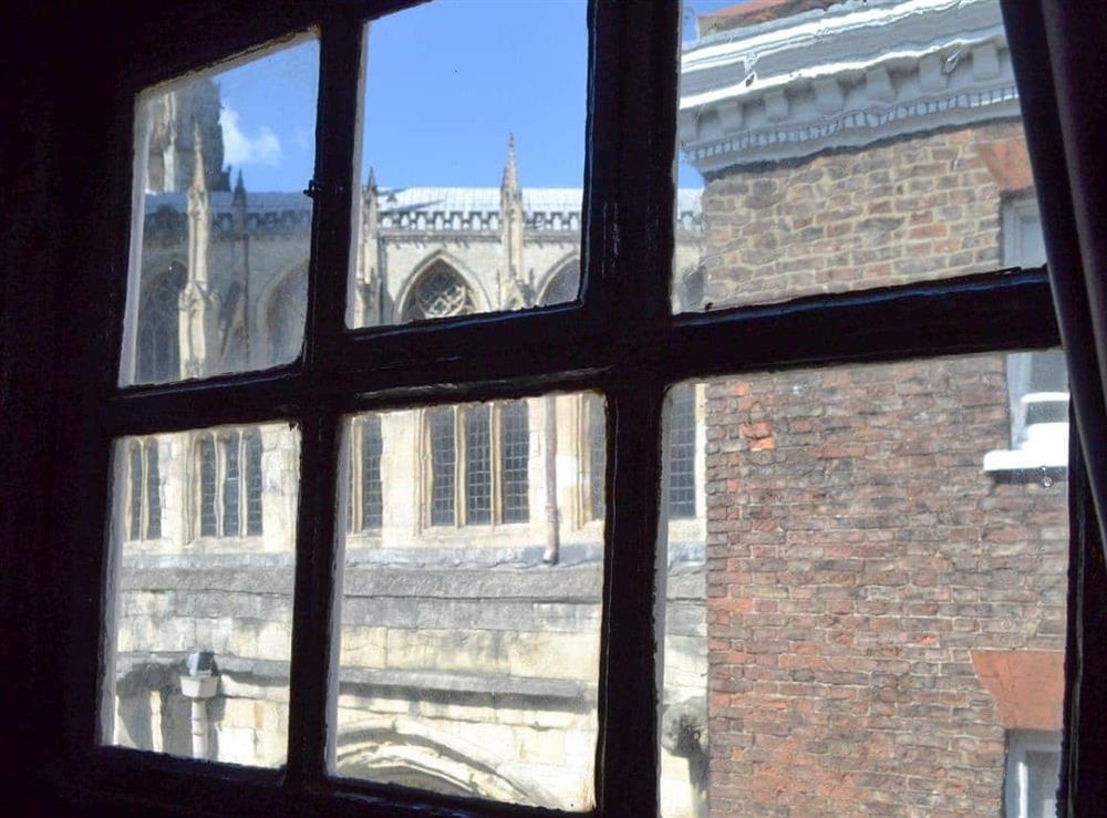View of the Minster from the twin bedroom at Belfrey House in York, North Yorkshire