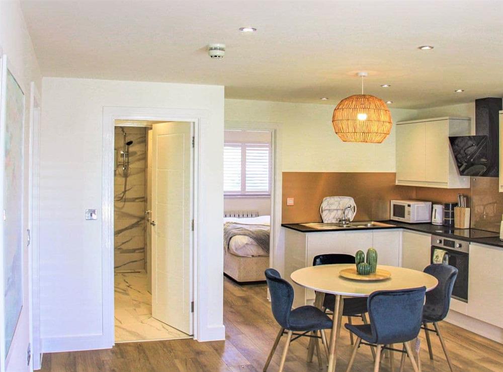 Open plan living space at Belgrave Sands Apartment in Torquay, Devon
