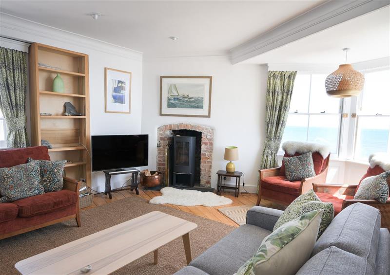 Enjoy the living room at Bell Cliff House, Lyme Regis