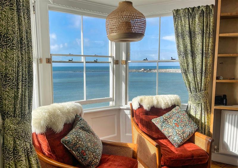 This is the living room at Bell Cliff House, Lyme Regis