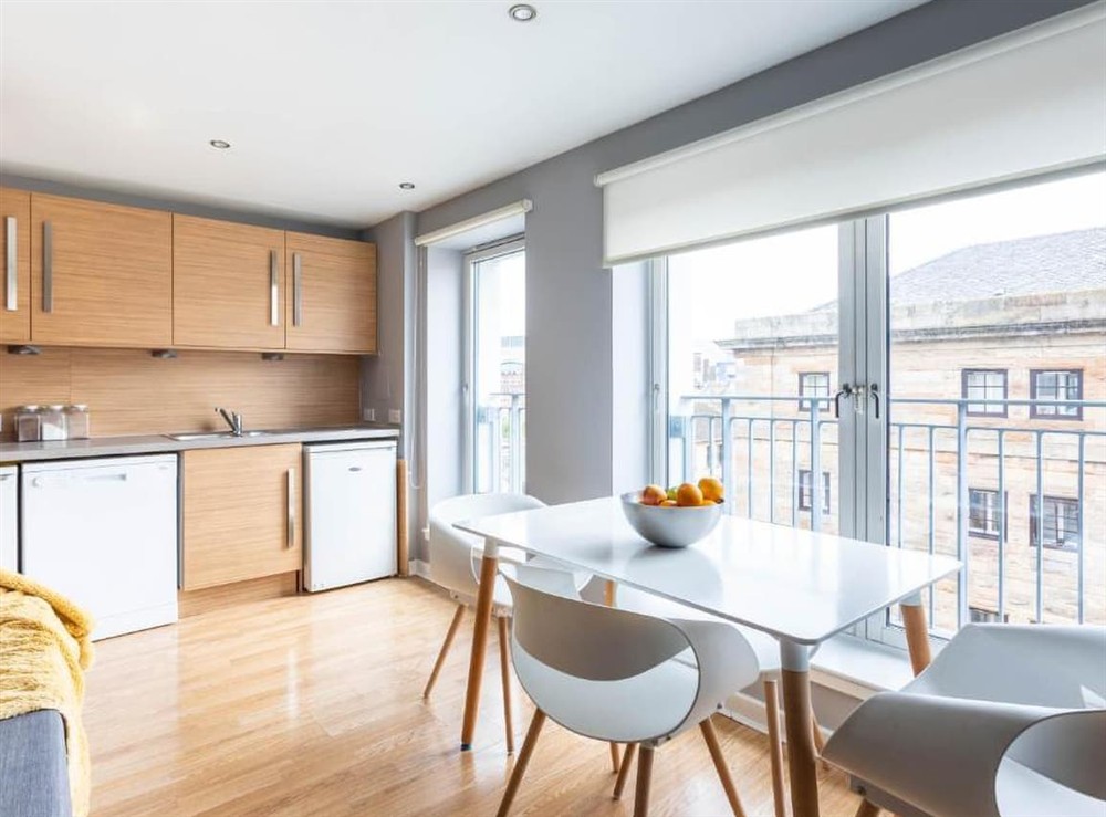 Open plan living space at Bell Street Apartment in Glasgow, Lanarkshire