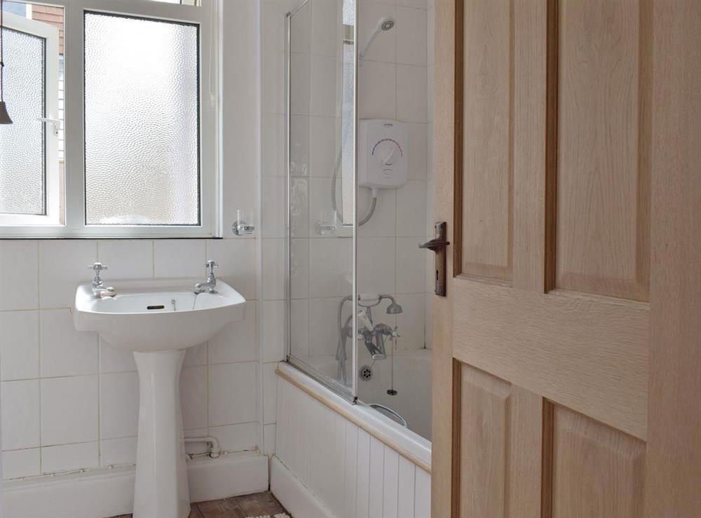 Family bathroom with shower over bath at Bella Vista in Ryde, Isle of Wight