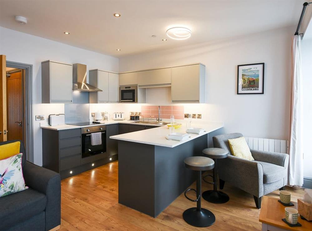 Open plan living space at Belmont Apartment in Aberystwyth, Dyfed