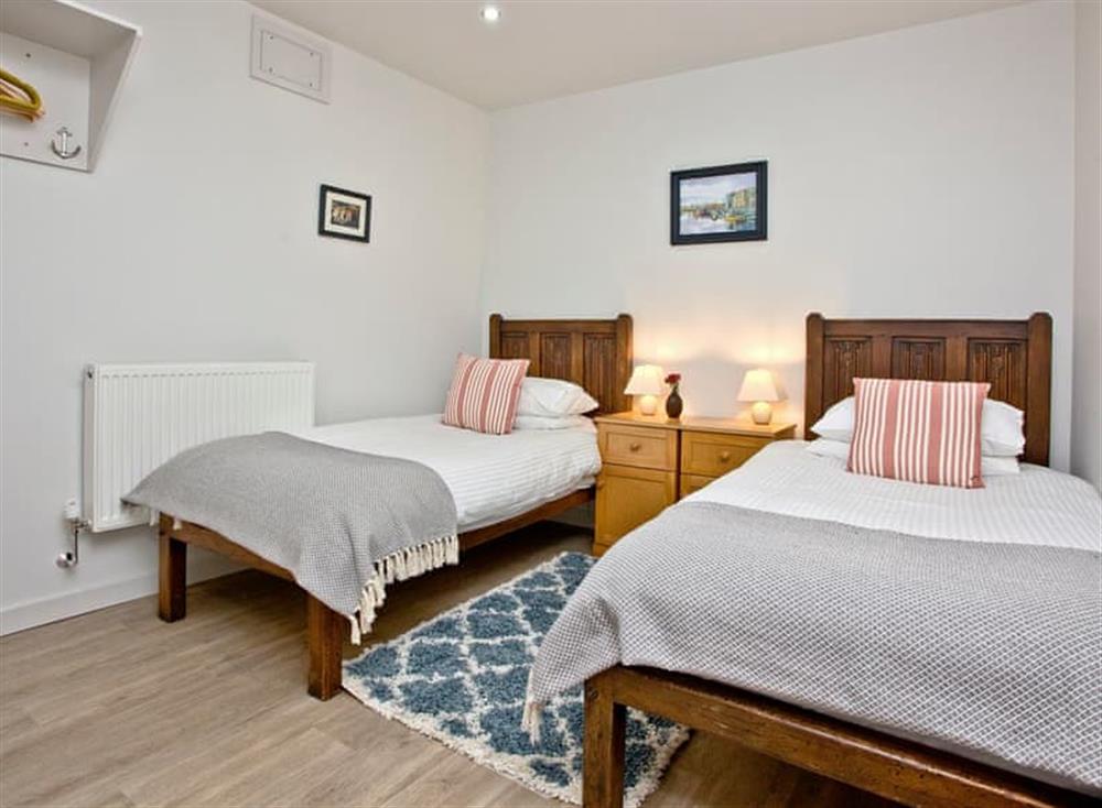 Charming twin bedroom at Below Decks in Turnchapel, near Plymouth, Devon