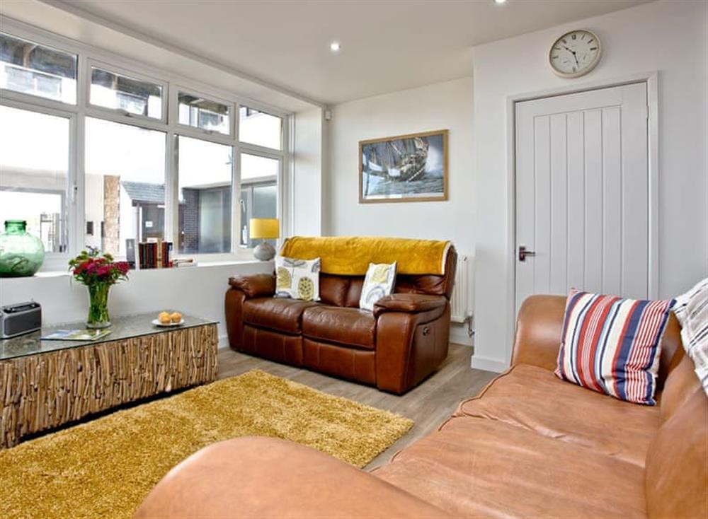 Cosy living area at Below Decks in Turnchapel, near Plymouth, Devon