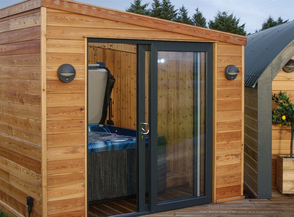 Hot tub enclosure at Ben Aigan in Newmill, nr Keith, Banffshire