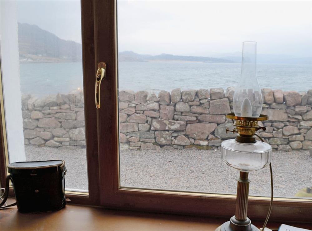 Looking out of the double bedroom window at Ben View in Gairloch, Ross-Shire