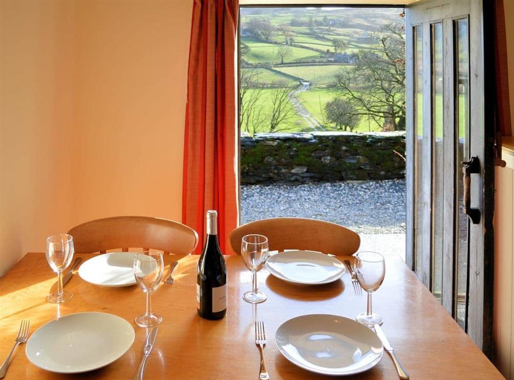 Wonderful views from the dining area at Benar Cottage in Penmachno, near Betws-y-Coed, Gwynedd