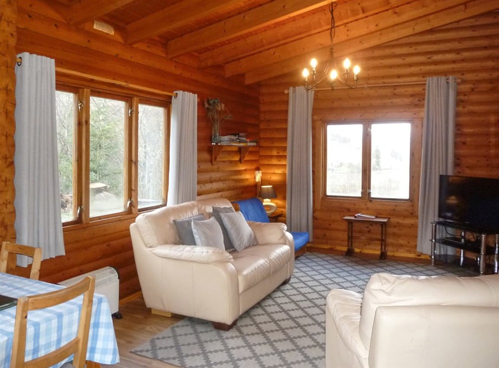 Open plan living space at Benearb in Spittal of Glenshee, Perthshire